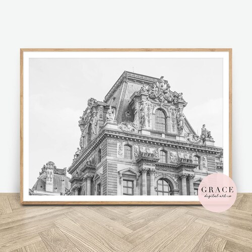 Paris Printable Art Black and White Print Paris Houses Wall - Etsy