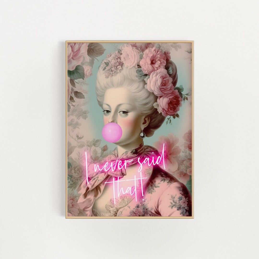 Marie Antoinette Print Printable Wall Art Digital Download Art Pink ...