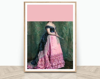 Feminist Print, Altered Art, Bedroom Print, Pink Wall Print, Printable Wall Art, Digital Prints, Digital Download Art