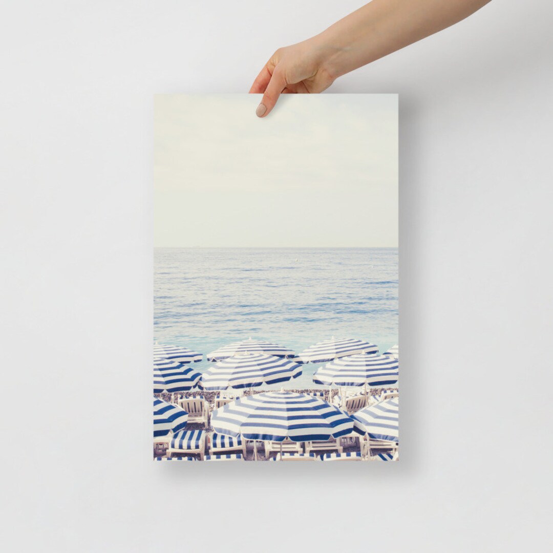French Riviera Beach Umbrella Poster Printed and Shipped Etsy