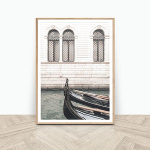 Venice Photography Print, Gondola Wall Print, Travel Photography Print, Digital Downloads, Bedroom Wall Art