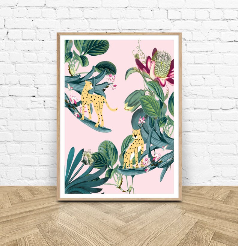 Jungle Wall Print Jungle Themed Decor Botanical Print Etsy