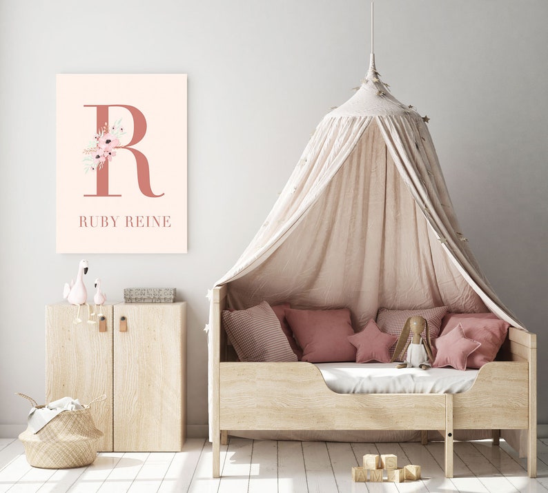 Terracotta Print Personalised Initial Print Digital Download Custom Name Print Monogram Nursery Print Boho Nursery Print