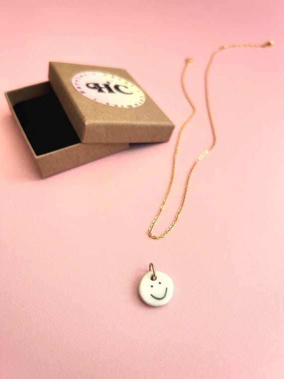 Double-Sided Ceramic Emotional Face Pendant