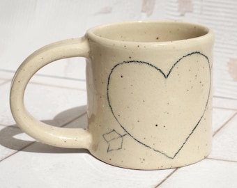 Pencil Heart Ceramic Stoneware Mug
