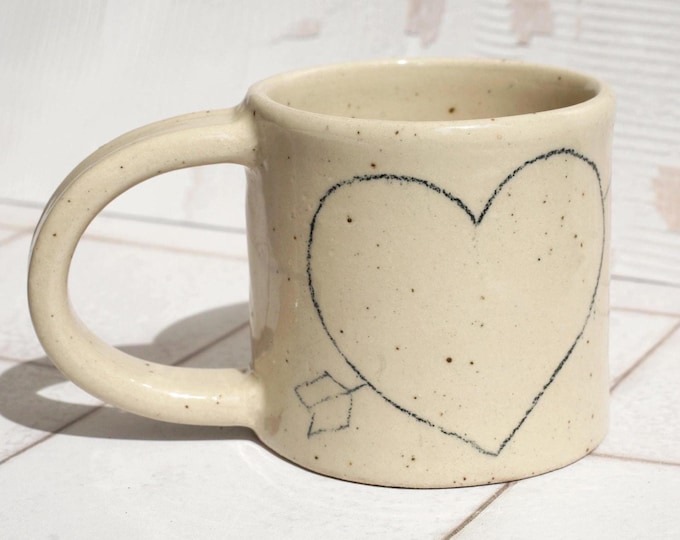 Pencil Heart Ceramic Stoneware Mug