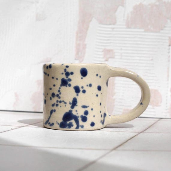 Espresso Striped Mug in Splash Blue