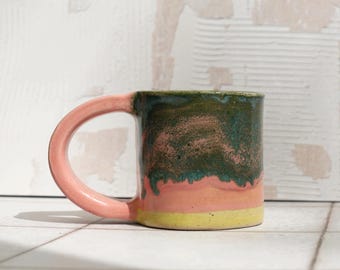 Espresso mug with colourful glazes