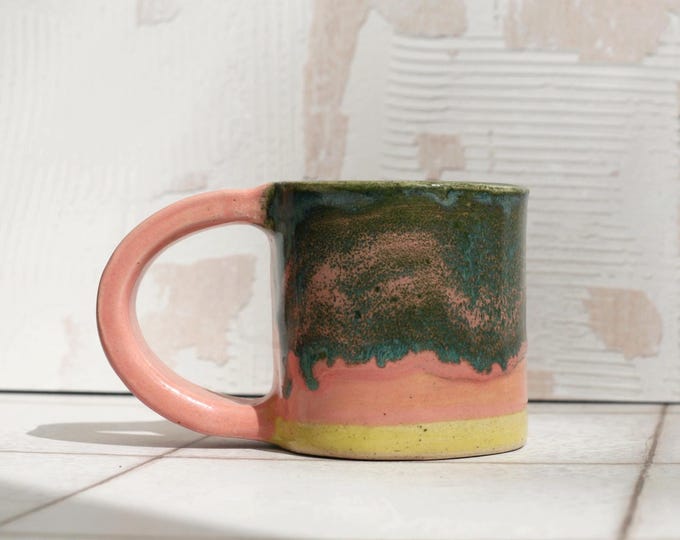 Espresso mug with colourful glazes