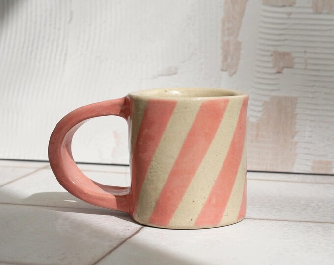 Espresso Striped Mug in pink