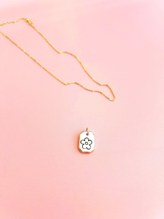 Handmade Ceramic Flower Pendant – Gold Lustre Edge, Daisy for necklace