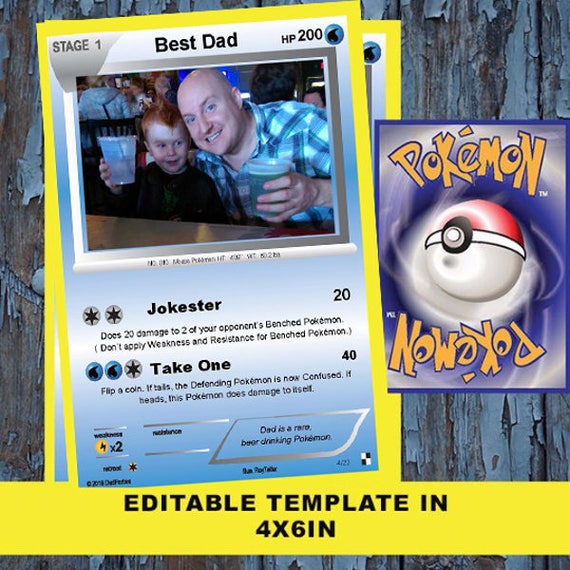 Download Pokemon Pokemon card Father's day Father's day | Etsy