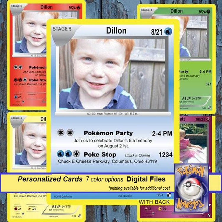 Greeting Cards Party Supply 5 Ou 12 Cartes Invitation Anniversaire Pokemon Ref 291 Greeting Cards Invitations Home Garden