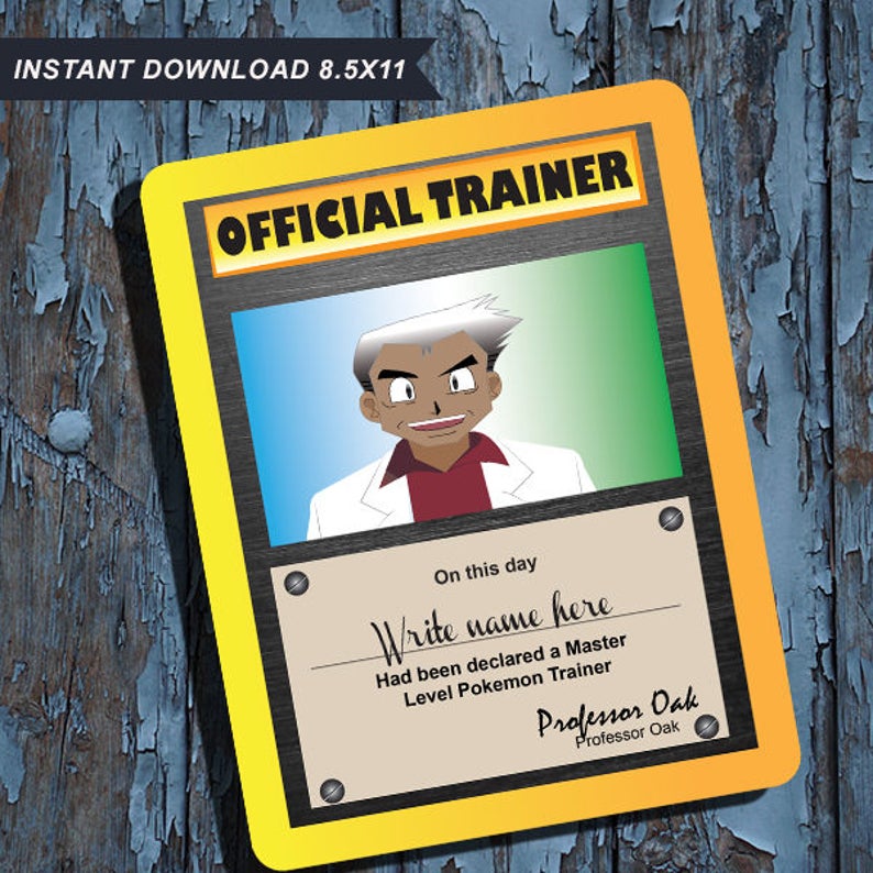 Pokemon Trainer Card Template