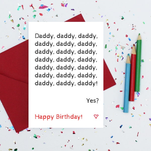 Daddy card - funny birthday card for daddy - cute daddy birthday card - toddler daddy card - birthday joke card - daddy joke card - dad card