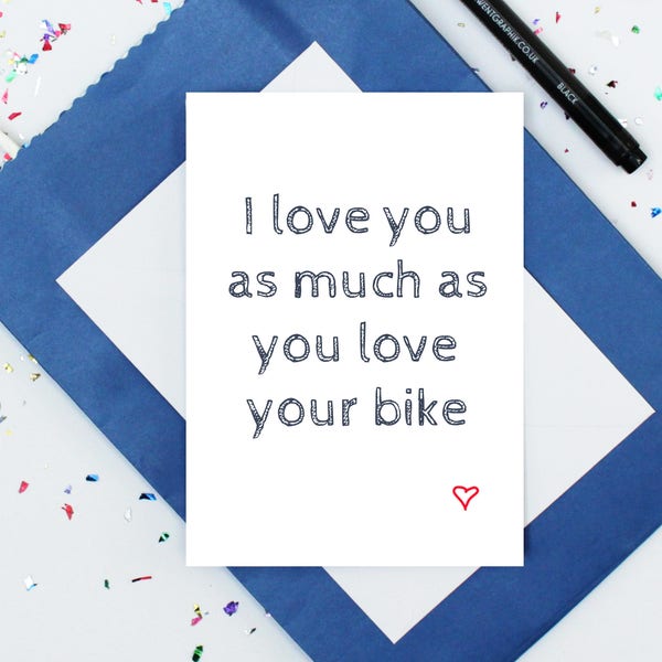 Fahrrad-Karte - Radfahrer Liebe Karte - Motorrad-Karte - Fahrrad-Fan-Karte - Fahrrad-Karte - Fahrrad-Liebeskarte - Fahrrad-Jubiläumskarte - Fahrrad Valentinstag