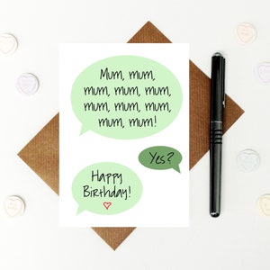 Mum birthday card - funny birthday card - toddler mum card - mum joke card - card for mum - cute card for mum - mother birthday card