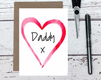 Daddy Father's Day card - cute birthday card for daddy - toddler daddy card
