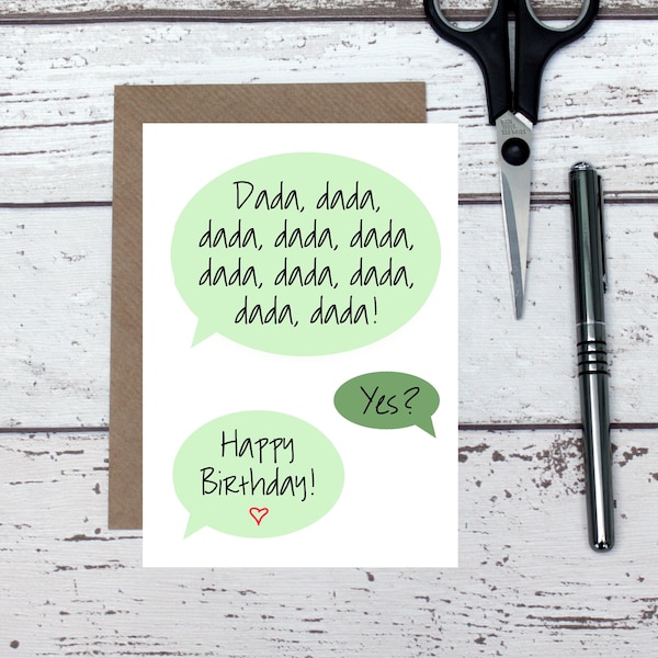 Dada Geburtstagskarte - lustige Geburtstagskarte - Kleinkind Dada Karte - Dada Witz Karte - Karte für Papa - Geburtstagskarte für neuen Vater-süße Dada-Karte