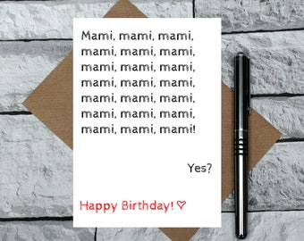 Mami birthday card - mami card - card for mami - funny birthday card - toddler mam card - mam joke card - mother birthday card - wife card