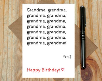 Grandma card - Grandma birthday card - funny grandma card - birthday card for grandma - joke card for grandma - grandmother card