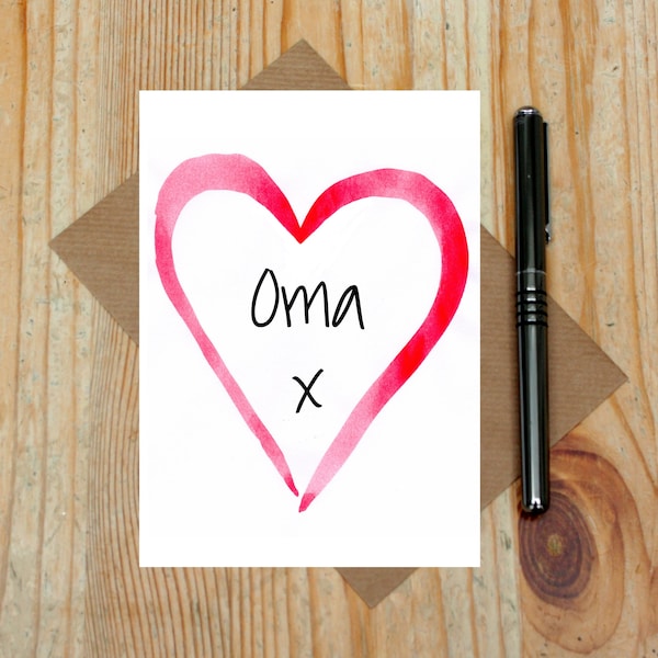 Oma Mother's Day card - oma birthday card - Mothers day card - new grandmother card - card from daughter - card from son - oma love card