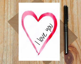 Hearts love card - cute Valentine's Day card - sweet anniversary card - I love you card - Valentines card - love heart card - red heart card