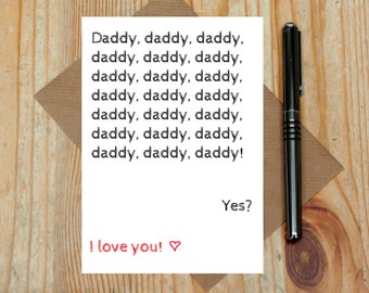 Daddy Valentine's Day card - funny love card for daddy - Father's Day card for daddy - toddler Valentines card - Valentine's card child