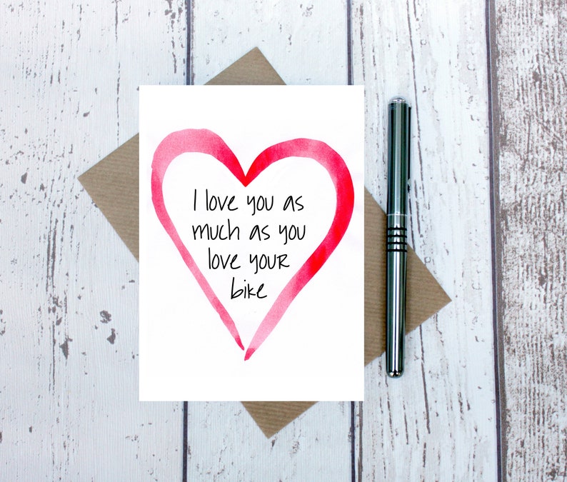 bicycle Valentine/'s cycle love card bike card Biker card cyclist love card bike anniversary card motorbike card cycling card