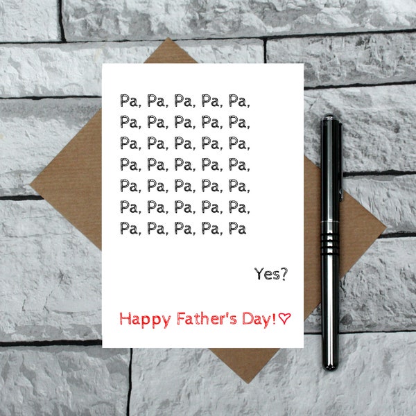 funny Father's Day card for Pa