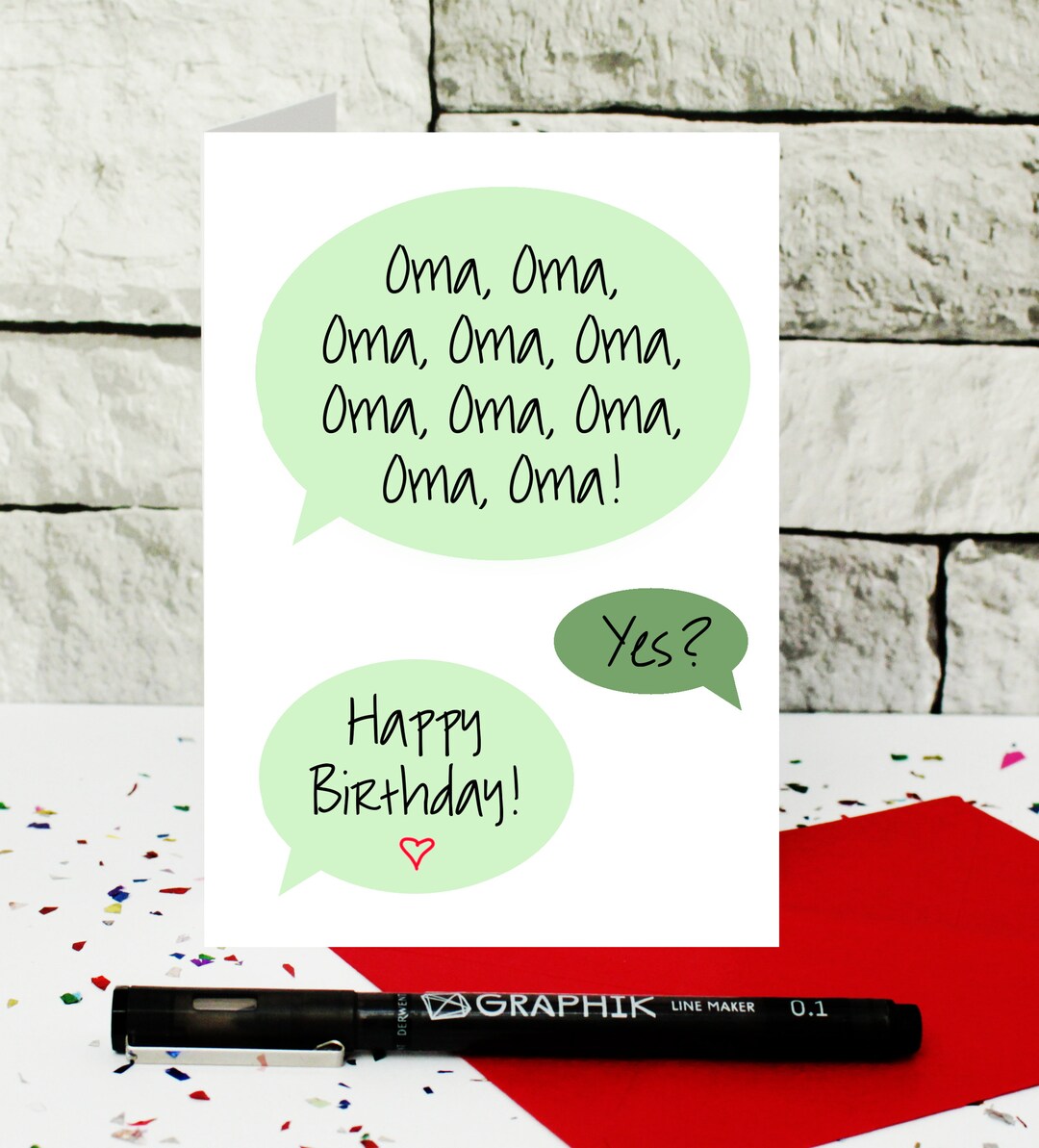 Oma Birthday Card Funny Card Toddler Oma Card Oma Joke Etsy