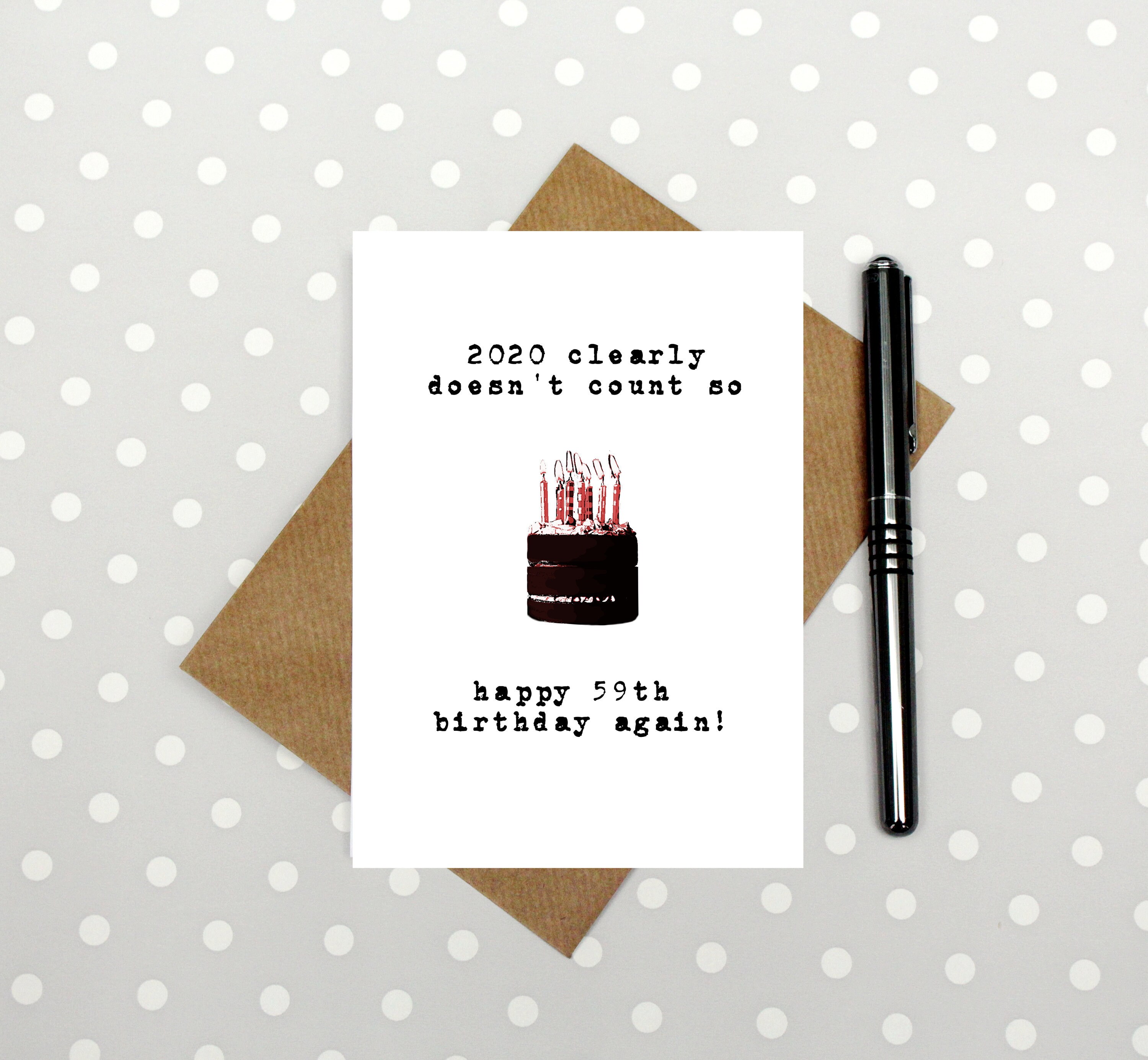 funny 60th birthday card - 2020 card - 59 again - joke birthday - fun…