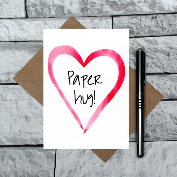 thinking of you card Paper hug card convalescence card get well card