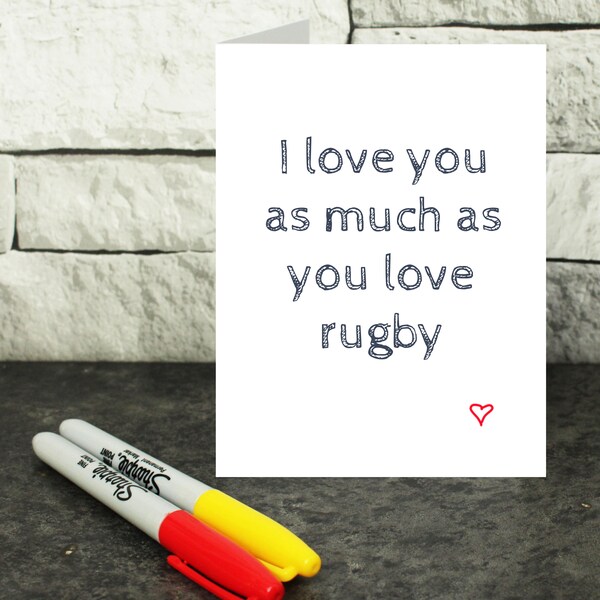 Rugby amour carte-carte de fan de Rugby-Rugby anniversaire carte-Rugby Saint Valentin carte-carte d’anniversaire de rugby-blague amour carte-Rugby blague