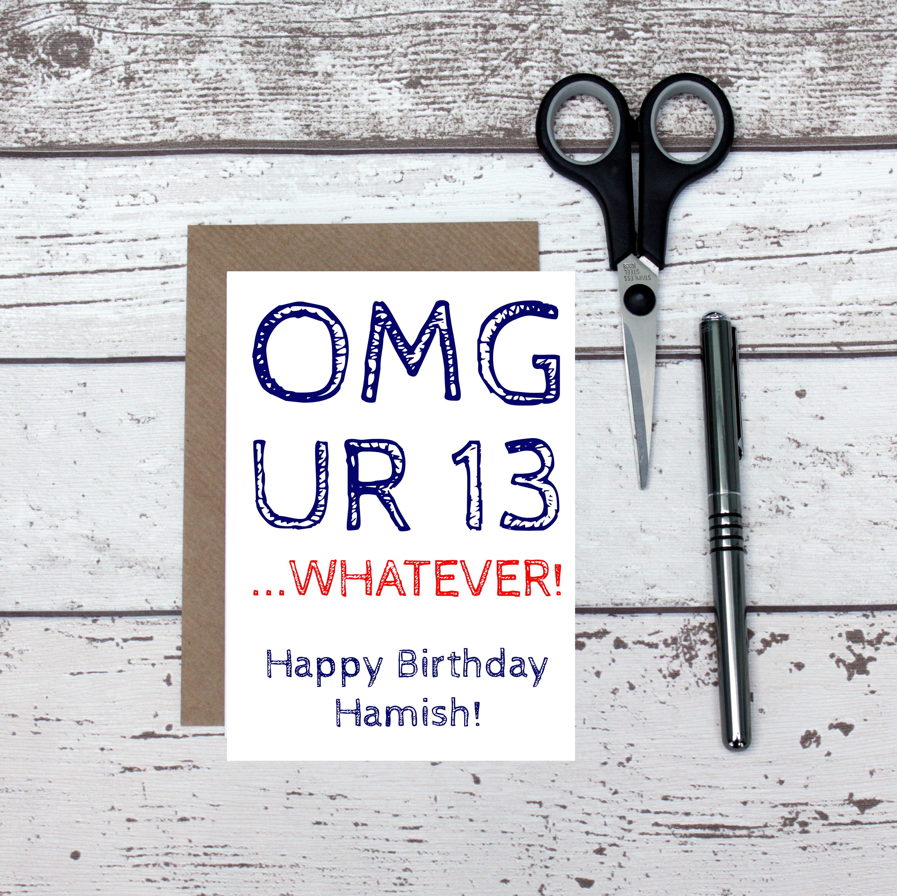 Teenage Boy Birthday Card 13th Birthday Card Any Name - Etsy UK