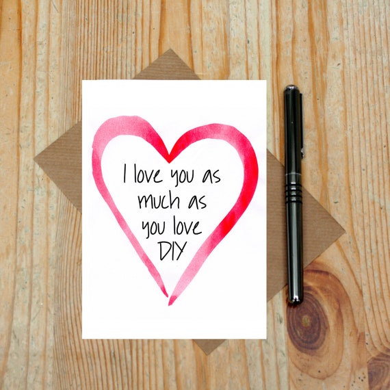 Diy Card For Diyer Funny Anniversary Joke Love Husband Hobby Fun Valentine S