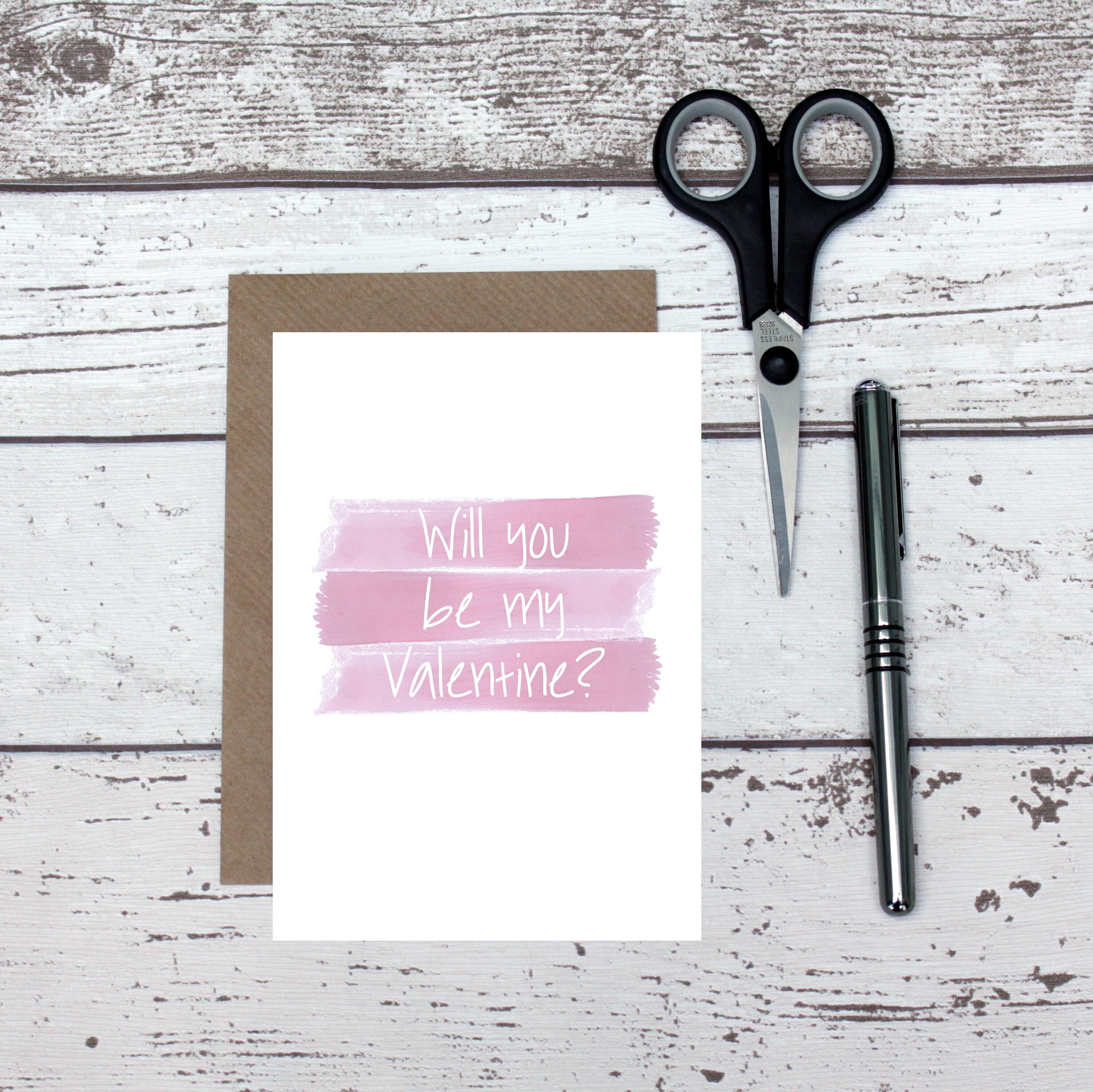 Will you be my Valentine card love card cute | Etsy