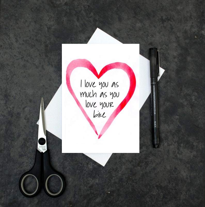 bicycle Valentine/'s cycle love card bike card Biker card cyclist love card bike anniversary card motorbike card cycling card