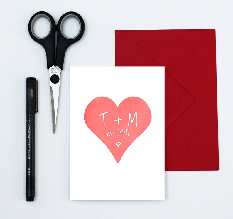 Personalised Anniversary Card Customised Love Card Custom Etsy UK