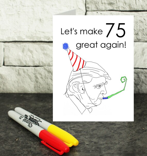 75th Birthday Card Donald Trump Birthday Card Funny | Etsy
