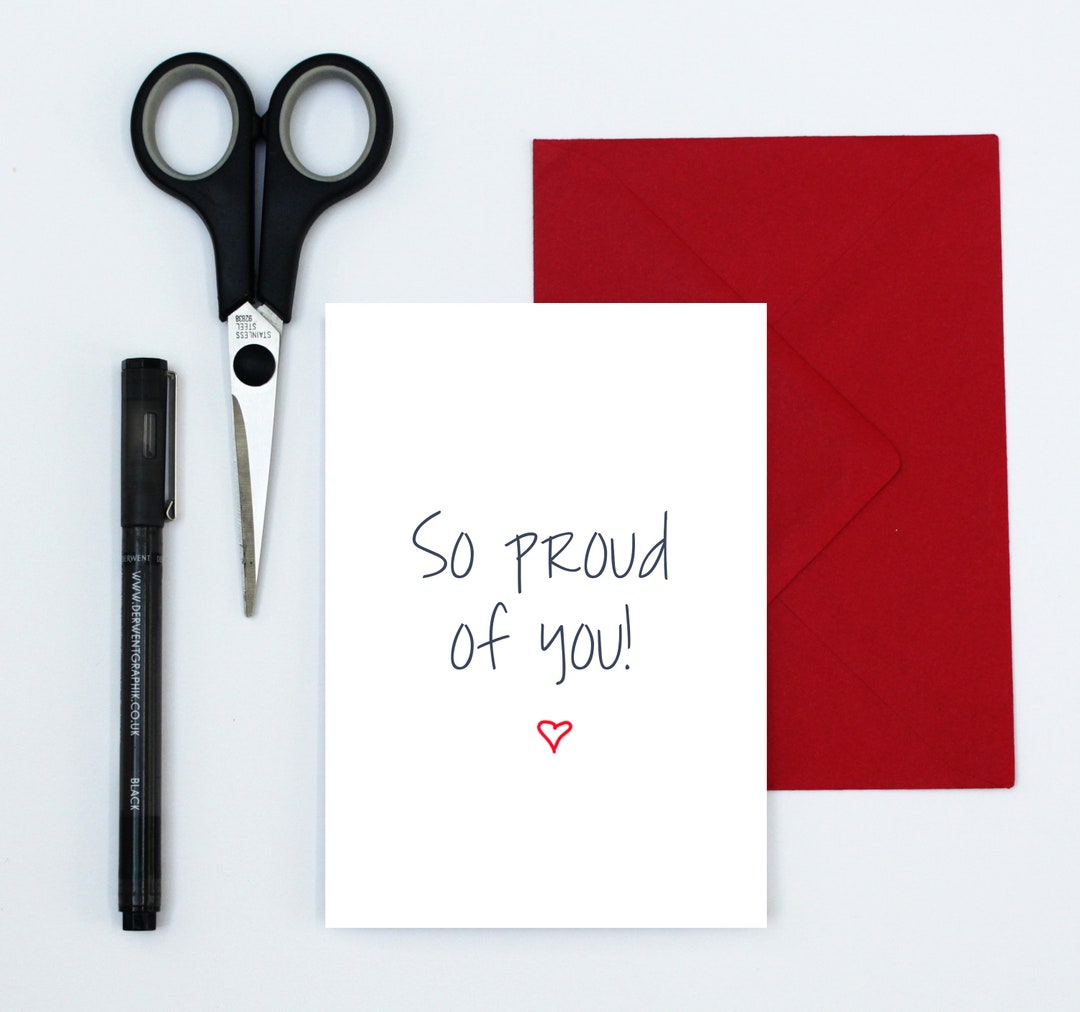 So Proud of You Card Congratulations Card Well Done Card - Etsy UK