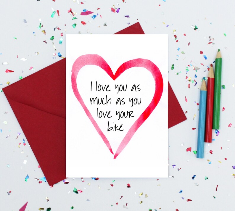 bicycle Valentine/'s cycle love card bike card Biker card cyclist love card bike anniversary card motorbike card cycling card