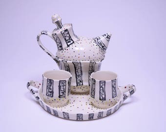 alice in wonderland black tea set