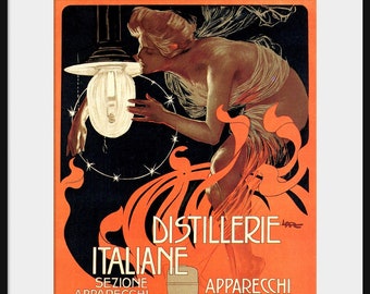 Vintage lighting advertisement Sexy woman ad NEW fine art giclee print Art Nouveau ad Vintage advertising Art Deco ad P222