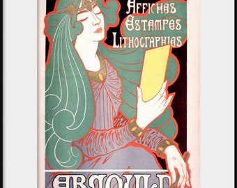 ARNOULD Affiches Estampes Art Nouveau 19th century French Advertising art Poster Marcel Lenoir, NEW Fine Art Print, Woman Illustration P86