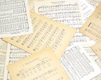50 Page Sheet Music Bundle for Junk Journaling | Vintage / Antique Book Pages | Collage & Scrapbooking