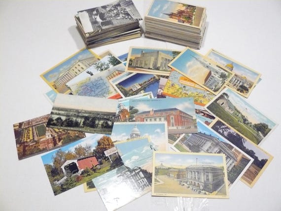 Random Unused Blank Vintage Antique Postcards for Postcrossing Junk Journal Scrapbook Collage Confetti Altered Art Project Mixed Media