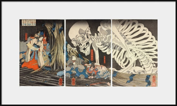 Utagawa Kuniyoshi Takiyasha the Witch and the Skeleton canvas print picture art
