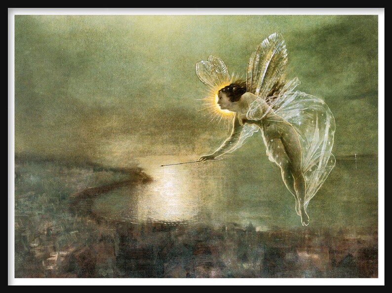 John Atkinson Grimshaw fairy art print Fairy art poster, Spirit Of The Night, fae elves sprites, New Fine Art Giclee Print Poster P294 image 4