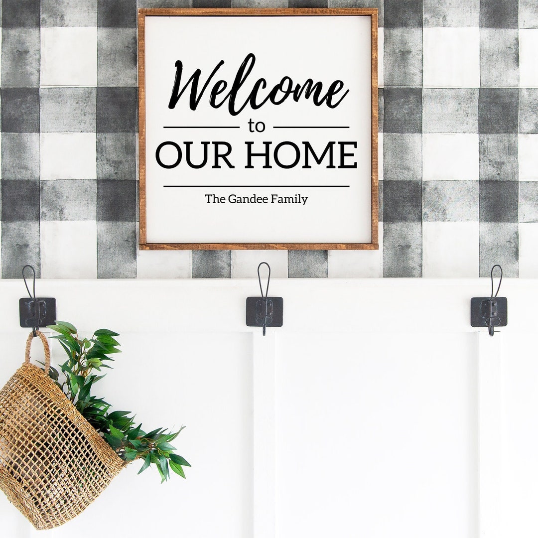 Welcome Wood Sign Custom Wood Sign Rustic Home Decor Sign Living Room ...